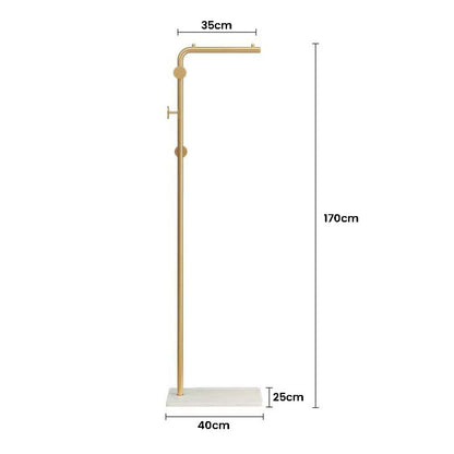 Metal Coat Rack Marble Base Hooks Clothes Coats Bag Tree Hat Display Hanger Stand Organiser V324-H-CRACKGDWH-S