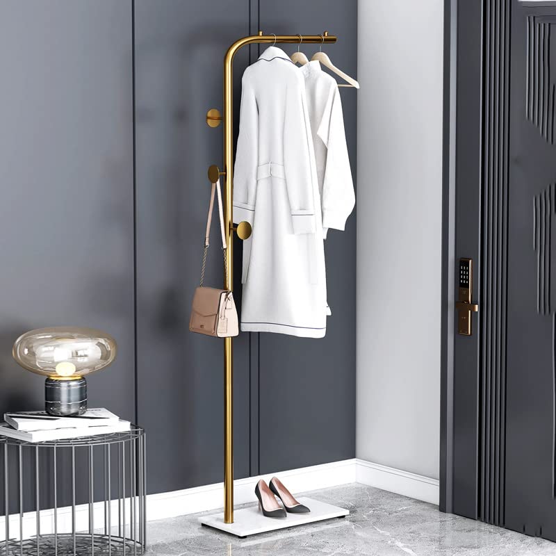 Metal Coat Rack Marble Base Hooks Clothes Coats Bag Tree Hat Display Hanger Stand Organiser V324-H-CRACKGDWH-S