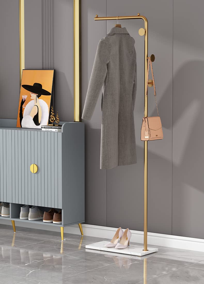 Metal Coat Rack Marble Base Hooks Clothes Coats Bag Tree Hat Display Hanger Stand Organiser V324-H-CRACKGDWH-S