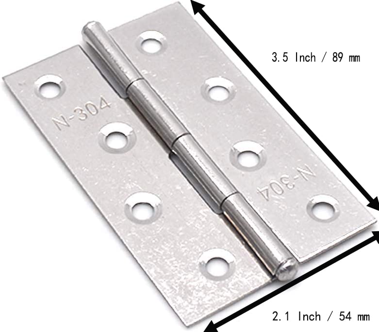 Pack of 6 Hinge 3.5 Inch Stainless Steel Door Hinges Cabinet Door Hinges Furniture V324-HG-12405