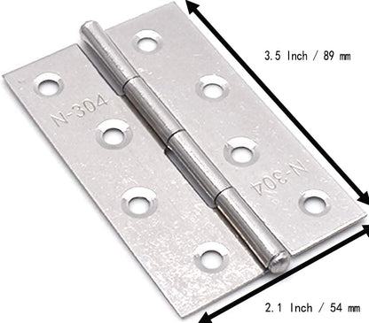 Pack of 6 Hinge 3.5 Inch Stainless Steel Door Hinges Cabinet Door Hinges Furniture V324-HG-12405