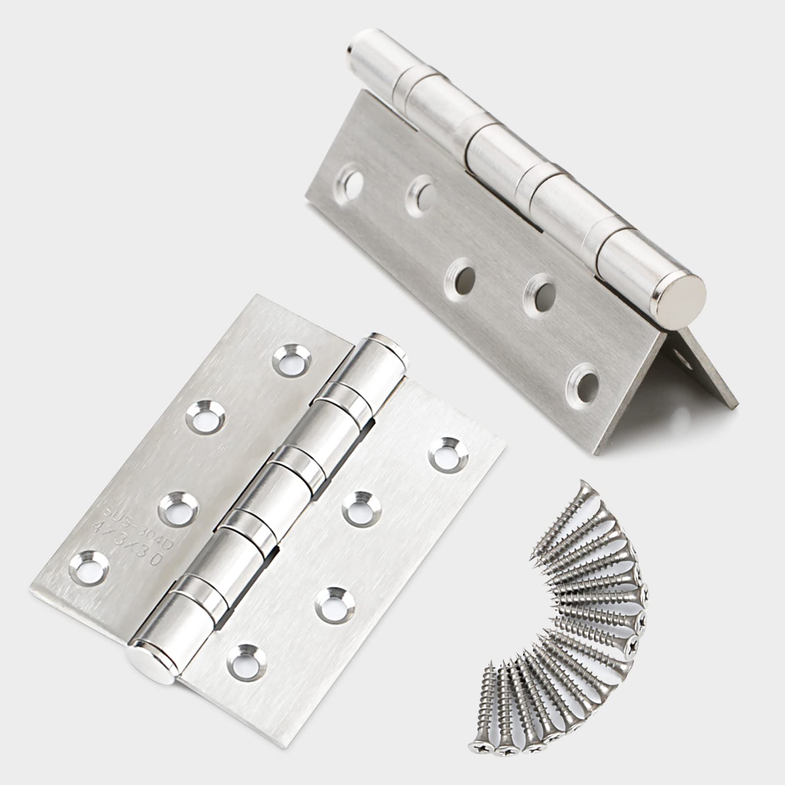 304 Flat Pin Hinge Spring 2Pack 100mm Folding Butt Door Cabinet Hinges Folding Furniture Hardware V324-HG-2PC25405