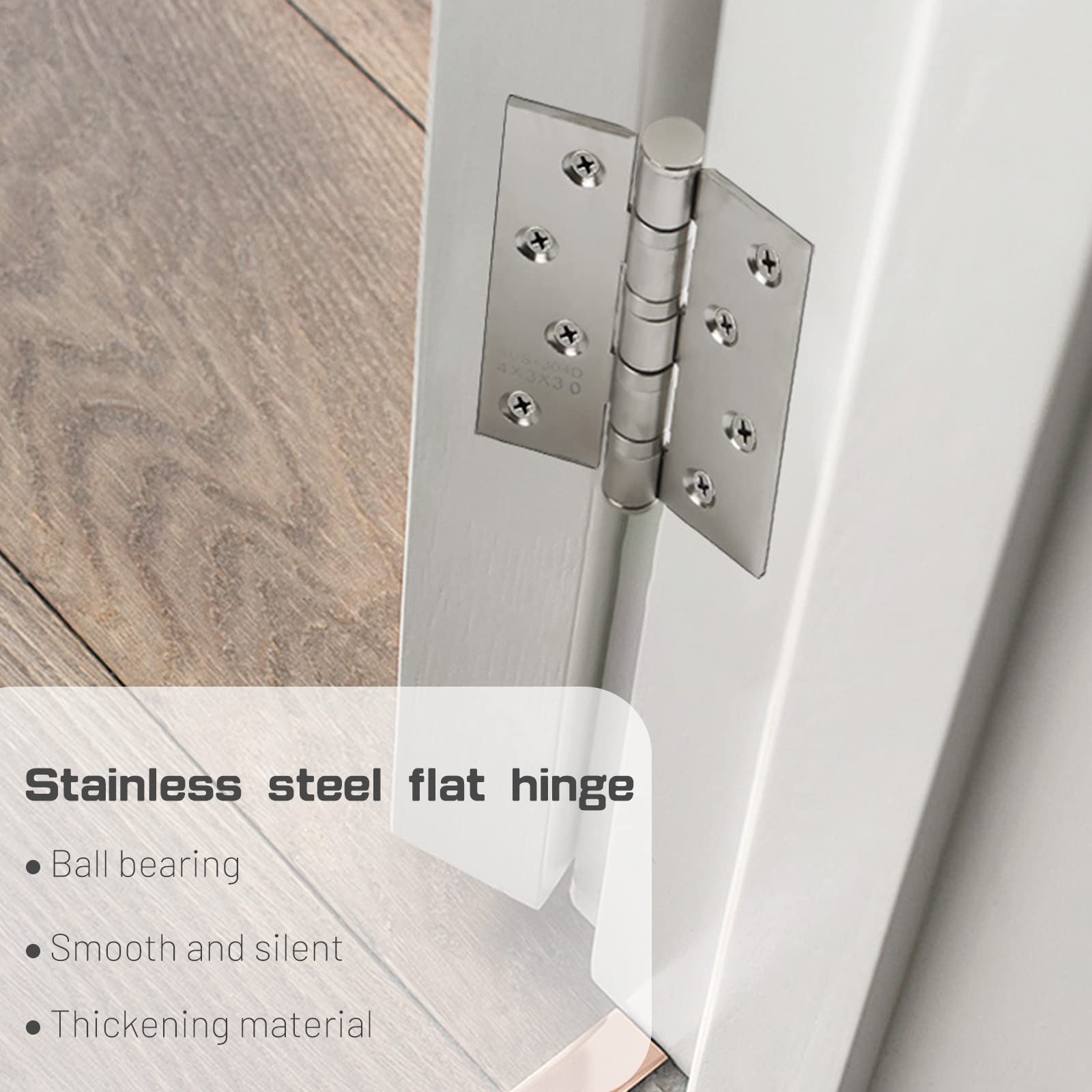 304 Flat Pin Hinge Spring 2Pack 100mm Folding Butt Door Cabinet Hinges Folding Furniture Hardware V324-HG-2PC25405