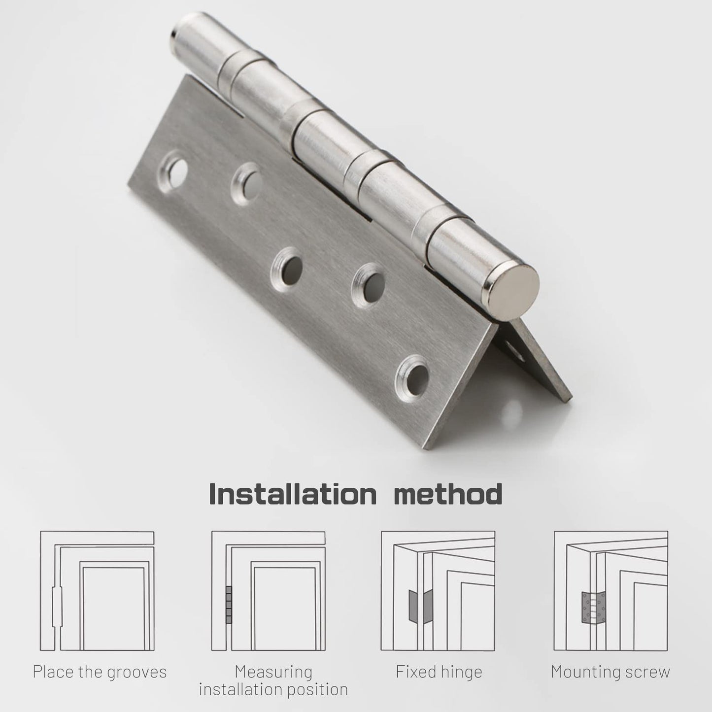 304 Flat Pin Hinge Spring 2Pack 100mm Folding Butt Door Cabinet Hinges Folding Furniture Hardware V324-HG-2PC25405