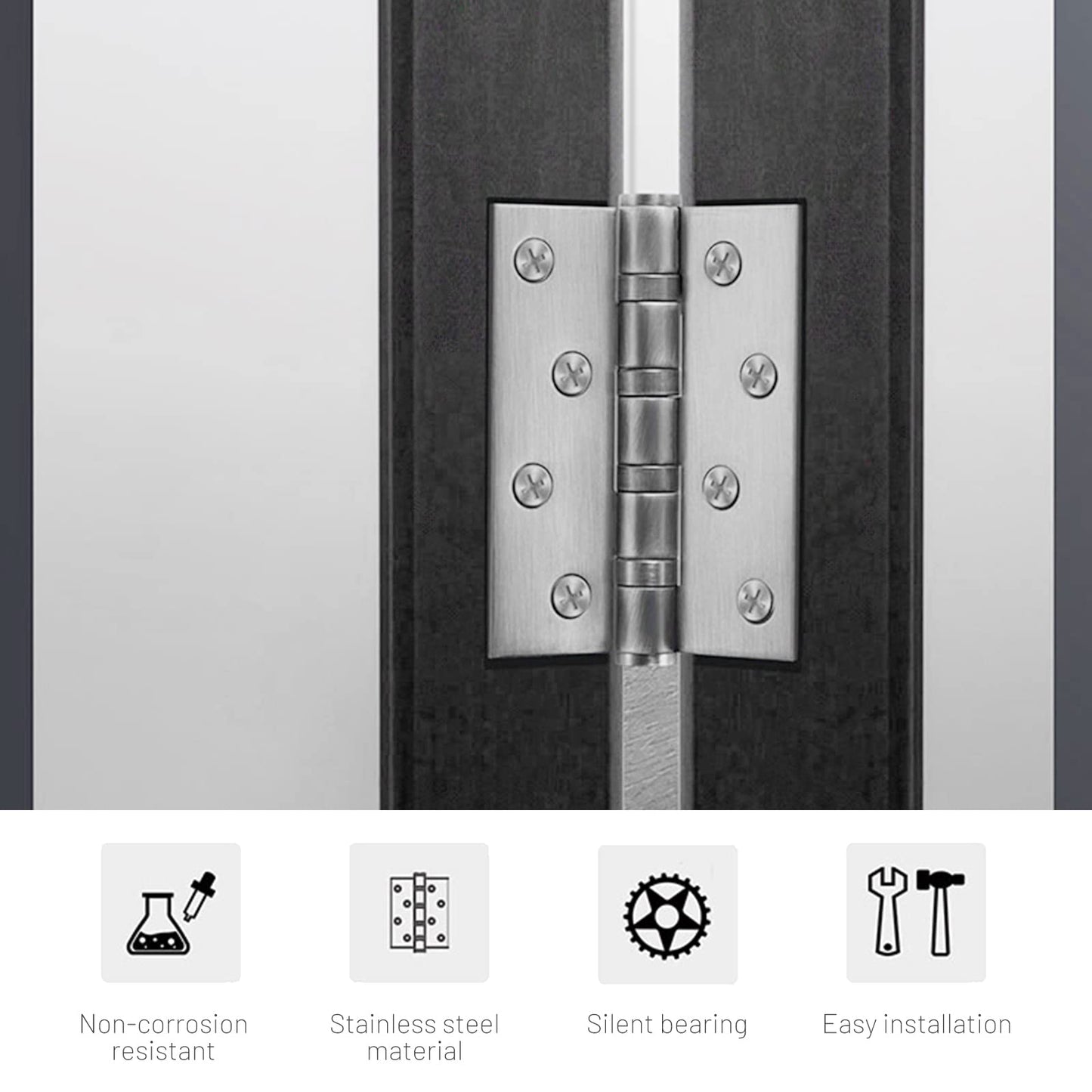 304 Flat Pin Hinge Spring 2Pack 100mm Folding Butt Door Cabinet Hinges Folding Furniture Hardware V324-HG-2PC25405