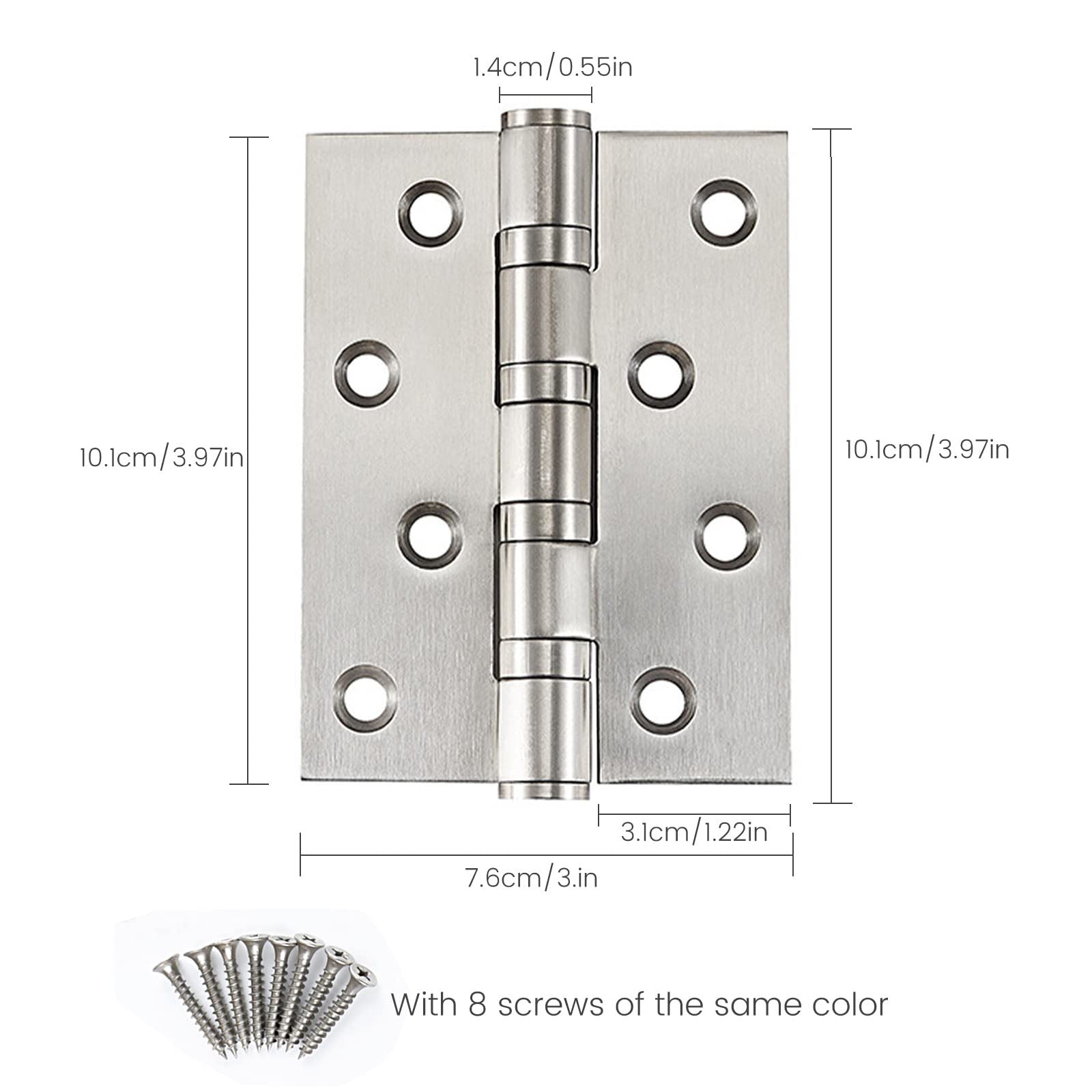 304 Flat Pin Hinge Spring 2Pack 100mm Folding Butt Door Cabinet Hinges Folding Furniture Hardware V324-HG-2PC25405