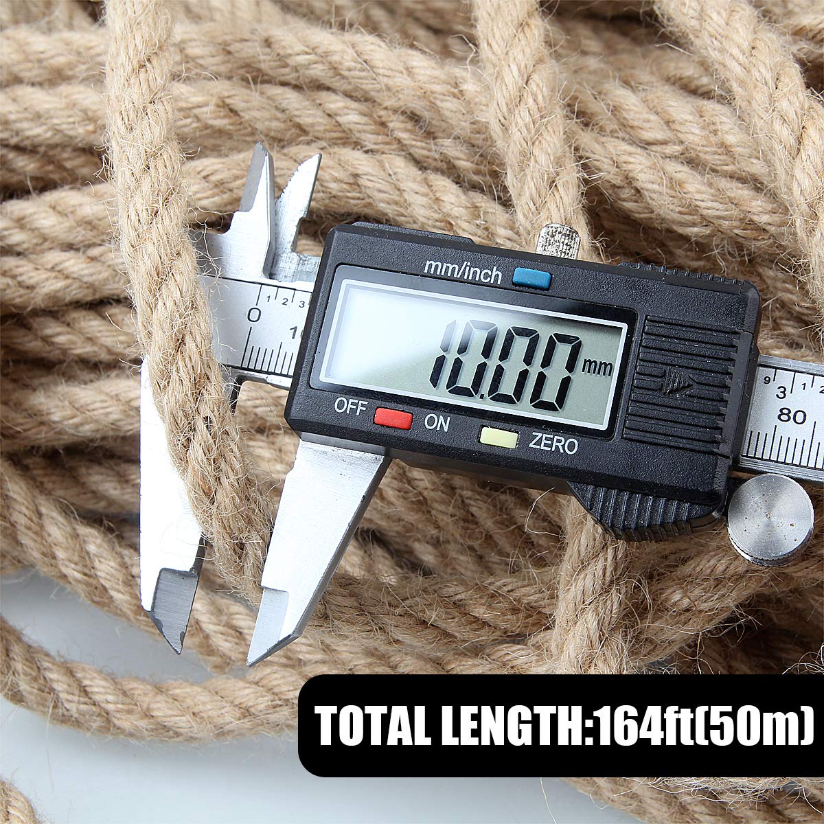 50m Sisal 10mm Rope Natural Twine Cord Thick Jute Hemp Manila Crafting Home Decor V324-HO-10MMSROPE