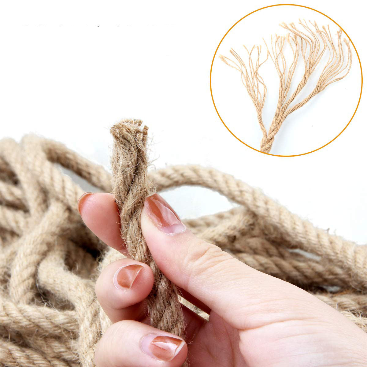 50m Sisal 10mm Rope Natural Twine Cord Thick Jute Hemp Manila Crafting Home Decor V324-HO-10MMSROPE