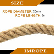 2m Sisal 20mm Rope Natural Twine Cord Thick Jute Hemp Manila Crafting Home Decor V324-HO-20MMSROPE2M