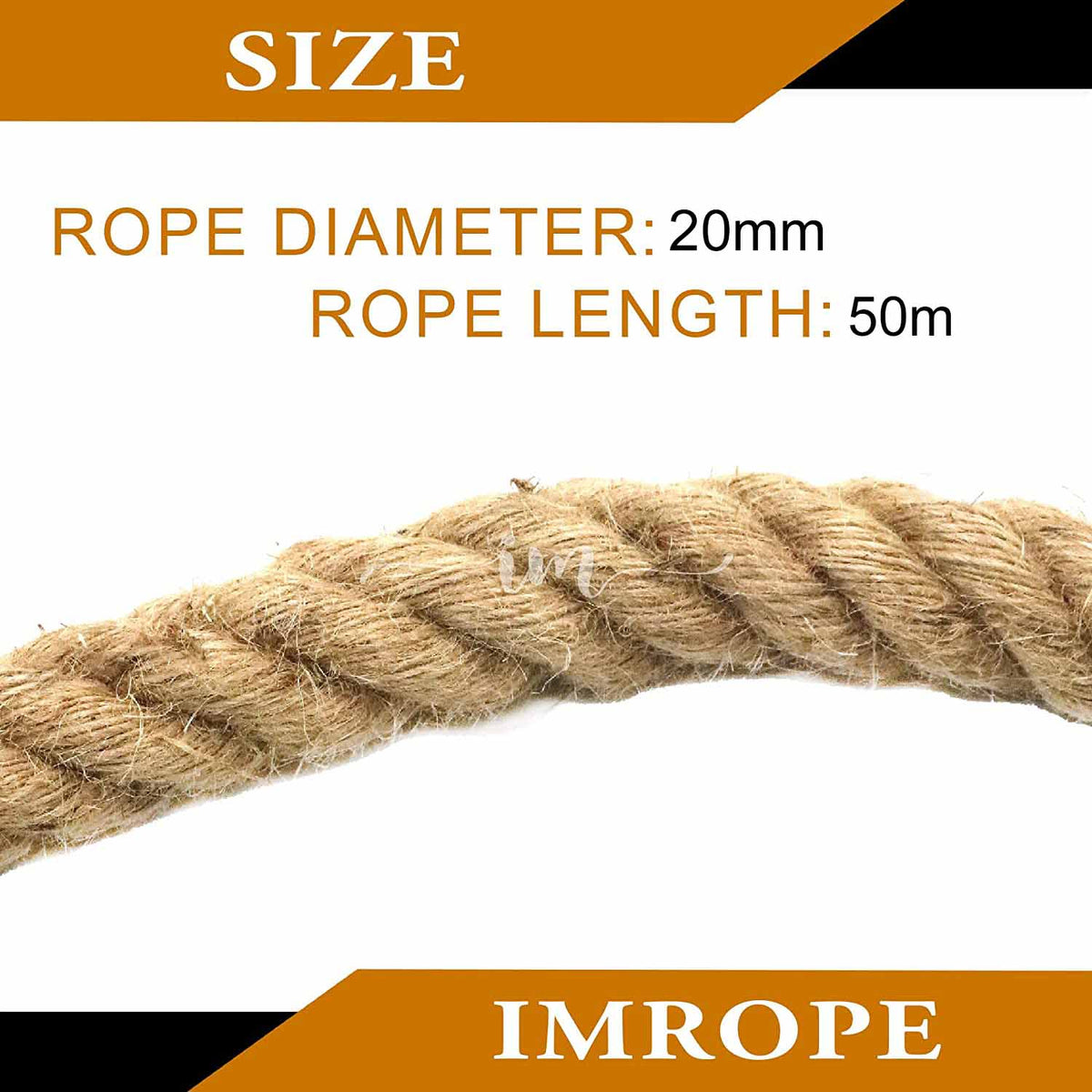 50m Sisal 20mm Rope Natural Twine Cord Thick Jute Hemp Manila Crafting Home Decor V324-HO-20MMSROPE50M