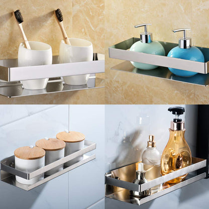 Brushed Bathroom Shower Shelf Kitchen Rack Storage Shelves Shampoo Holder Organizer V324-HO-23TOWHOLD-SI