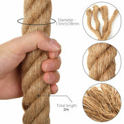 2m Sisal 40mm Rope Natural Twine Cord Thick Jute Hemp Manila Crafting Home Decor V324-HO-40MMSROPE2M