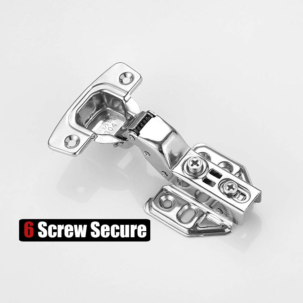 8 Pack 304 Stainless Steel Cabinet Hinges 100 Degree Soft Closing Insert Overlay Door Hinge Nickel Plated V324-HO-8XINHINGE