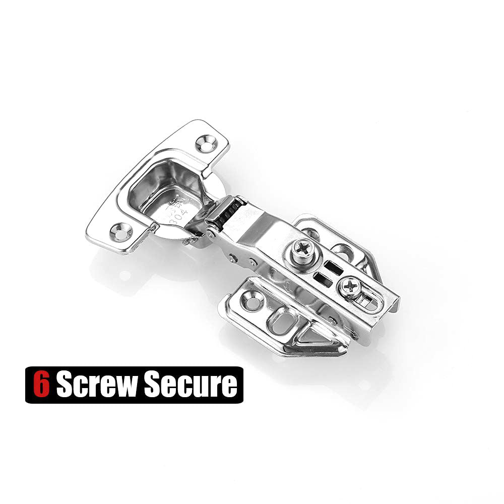 8 Pack 304 Stainless Steel Cabinet Hinges 100 Degree Soft Closing half Overlay Door Hinge Nickel Plated Finish V324-HO-8XPHINGE