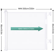 Retractable 3M Doorways Hallways Stairs Baby Gate Dog Pet Gate Indoor Outdoor Safety Gates White V324-HO-GATEWH3M