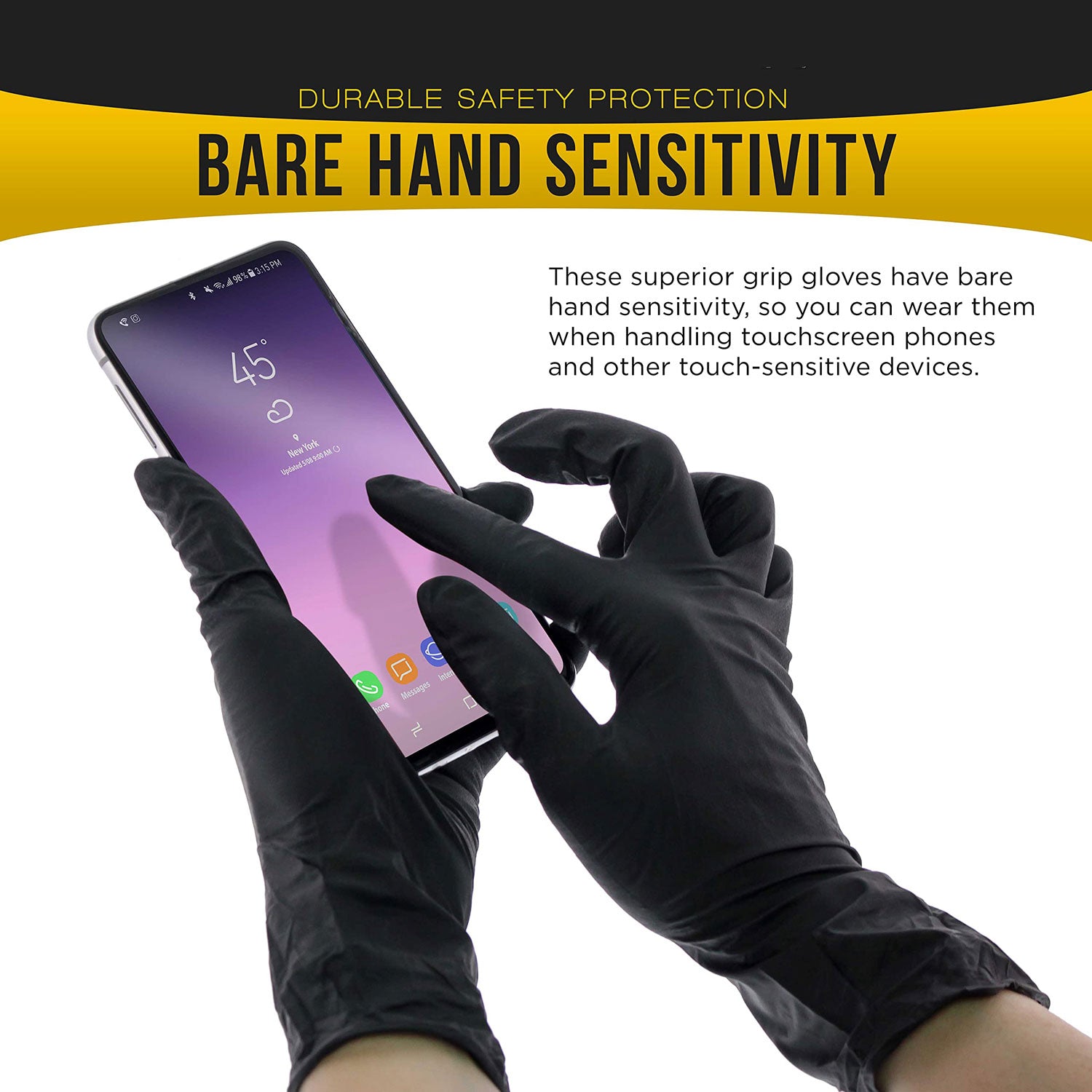 100x Nitrile Black Industrial Mechanic Tattoo Food Disposable Gloves Medium V324-HO-GLOVEMED