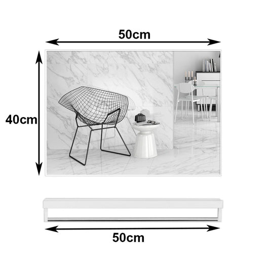 40x50cm White Rectangle Wall Bathroom Mirror Bathroom Holder Vanity Mirror Corner Decorative Mirrors V324-HO-MIRRAC4050-WH