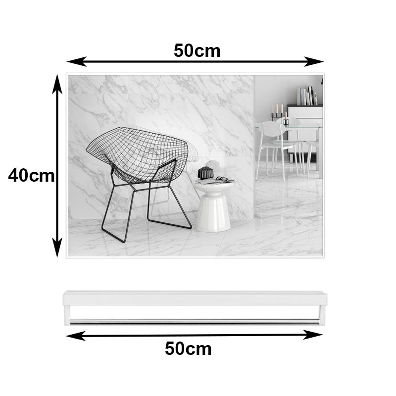 40x50cm White Rectangle Wall Bathroom Mirror Bathroom Holder Vanity Mirror Corner Decorative Mirrors V324-HO-MIRRAC4050-WH