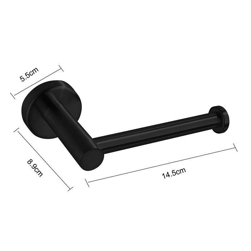 Toilet Paper Holder Self Adhesive Black Bathroom Paper Roll Holder Roll Holder 304 V324-HO-TPHOLD-BK