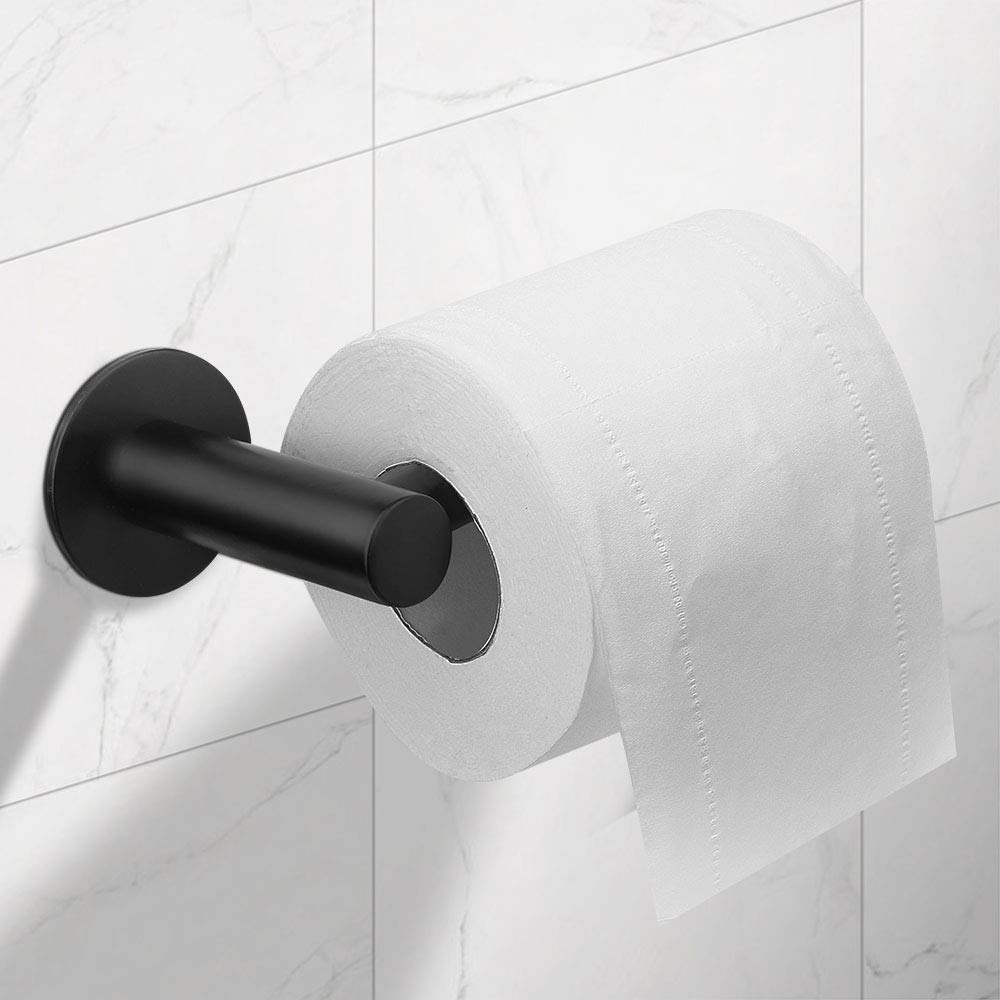 Toilet Paper Holder Self Adhesive Black Bathroom Paper Roll Holder Roll Holder 304 V324-HO-TPHOLD-BK