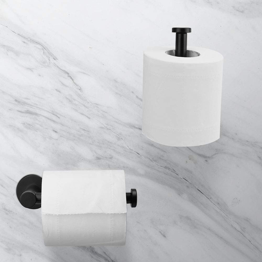 Toilet Paper Holder Self Adhesive Black Bathroom Paper Roll Holder Roll Holder 304 V324-HO-TPHOLD-BK