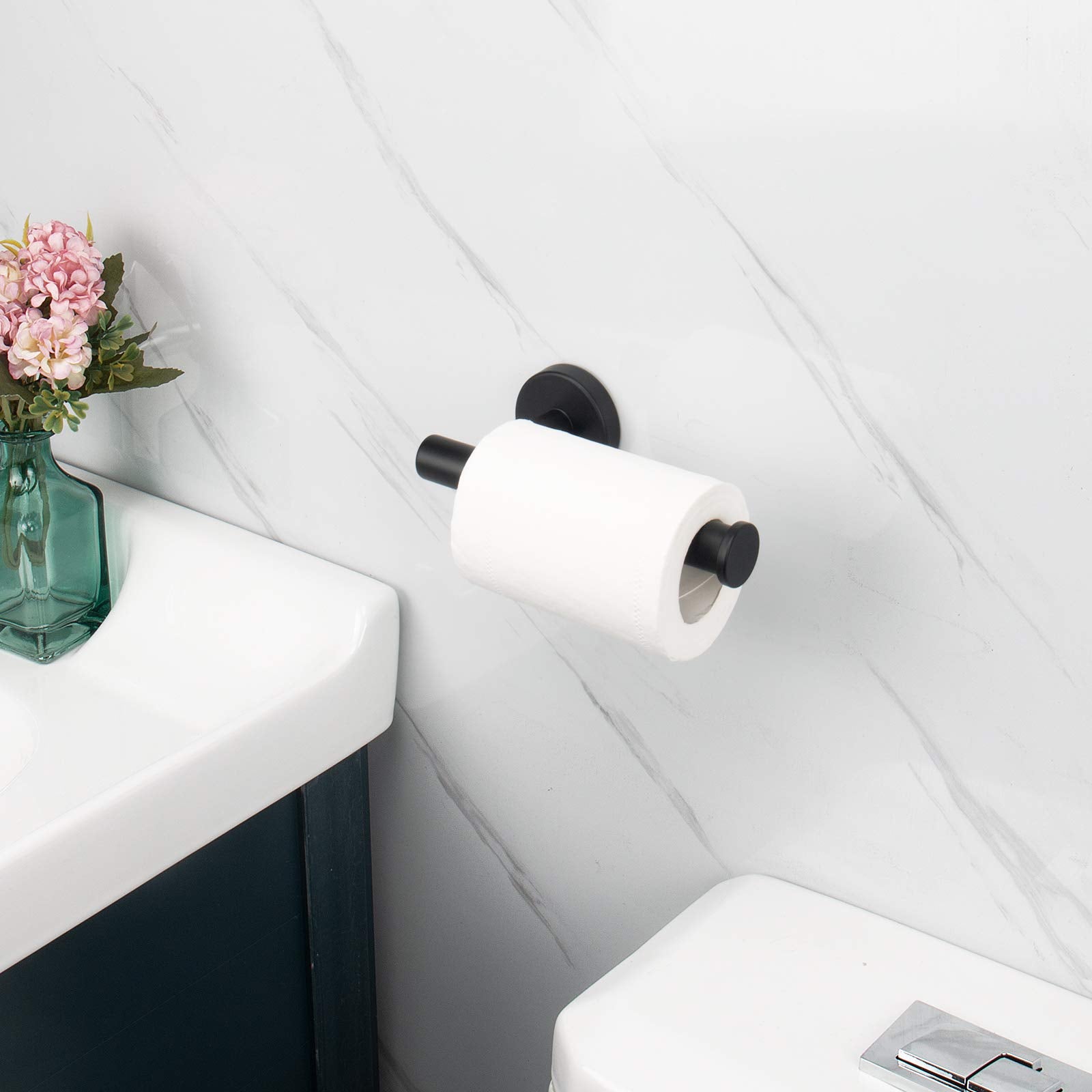 Toilet Paper Holder Black Wall Mount Bathroom Paper Roll Holder Roll Holder 304 V324-HO-TPHOLD-DKBK