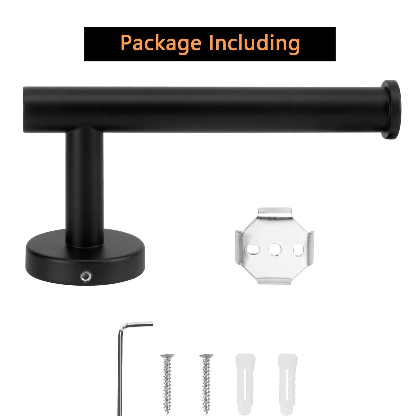 Toilet Paper Holder Black Wall Mount Bathroom Paper Roll Holder Roll Holder 304 V324-HO-TPHOLD-DKBK
