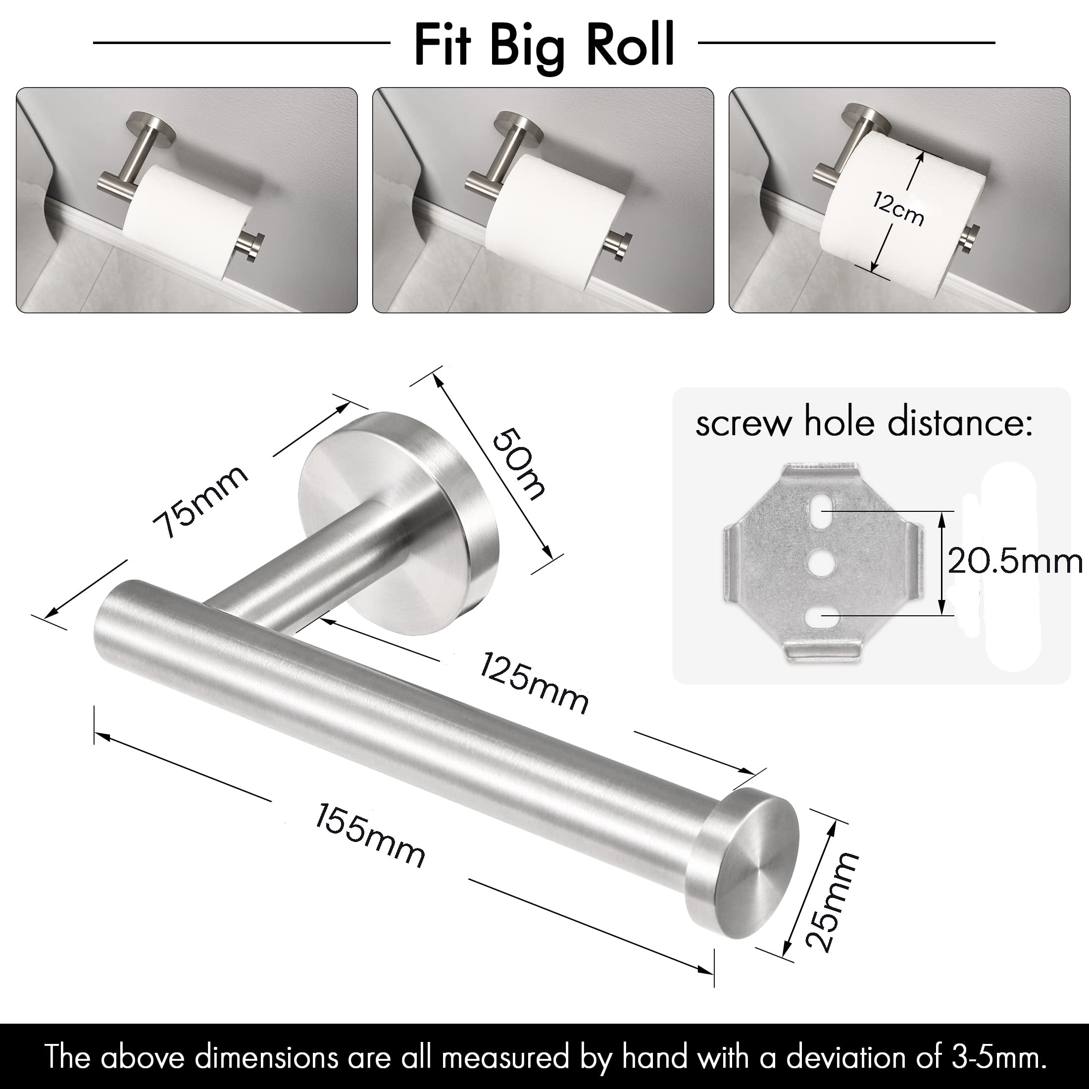 Toilet Paper Holder Bathroom Paper Roll Holder Roll Holder brushed Silver Wall Mount 304 V324-HO-TPHOLD-DKSI
