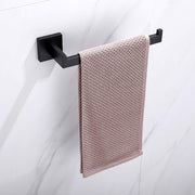 Square Hand Towel Holder Ring Wall Mounted Modern Towel Bar Bathroom Kitchen Black V324-HO-TTHOLD-BK
