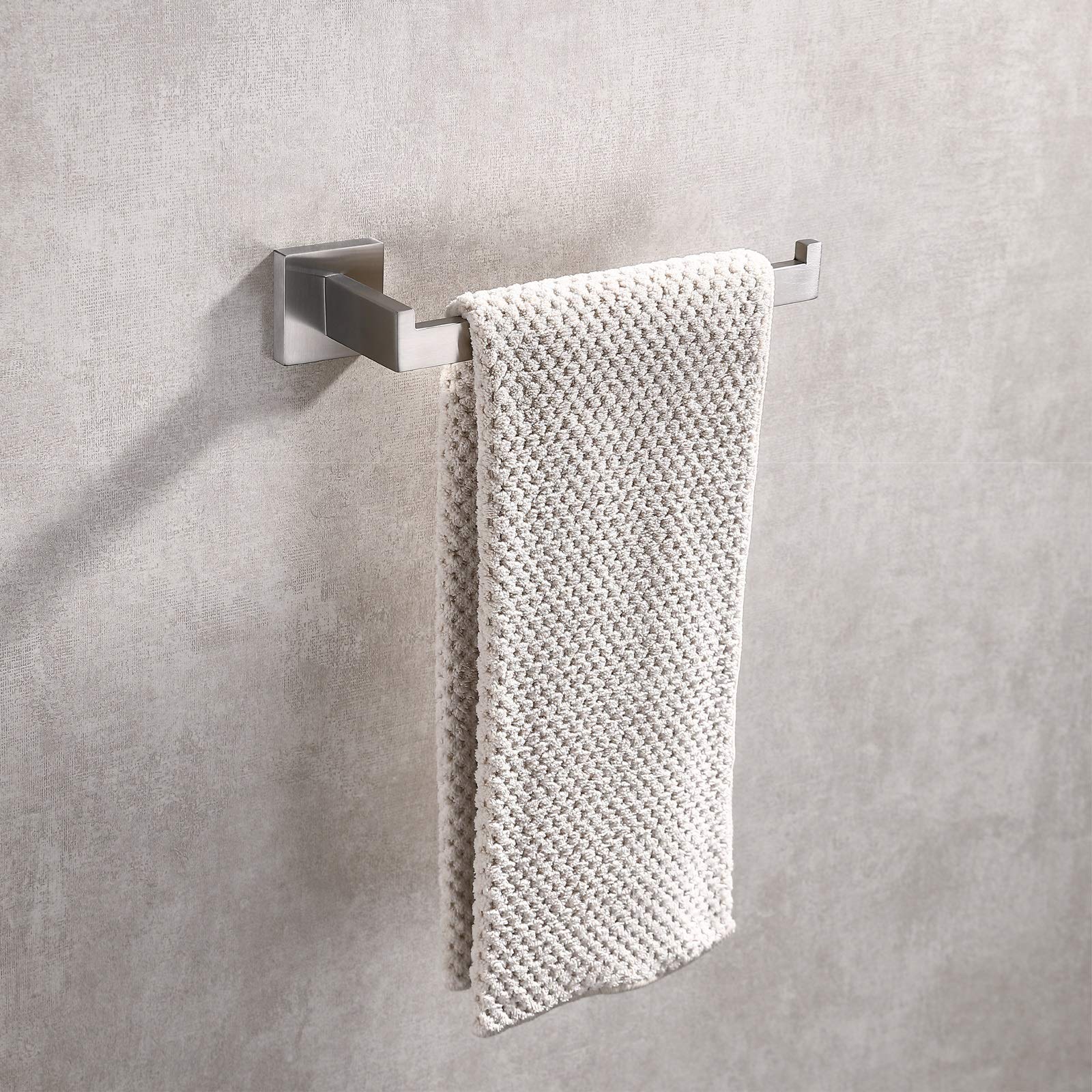 Square Hand Towel Holder Ring Wall Mounted Modern Towel Bar Bathroom Kitchen V324-HO-TTHOLD-SI