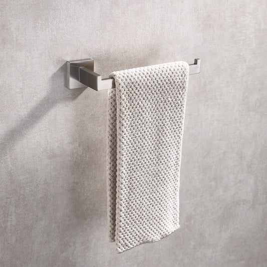 Square Hand Towel Holder Ring Wall Mounted Modern Towel Bar Bathroom Kitchen V324-HO-TTHOLD-SI