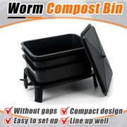 Worm Farm Factory worm wee Composter 30L 4 Trays Compost Bin Worm Farm Composting System V324-HO-WORMFBLACK-30L