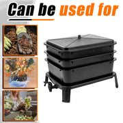 Worm Farm Factory worm wee Composter 30L 4 Trays Compost Bin Worm Farm Composting System V324-HO-WORMFBLACK-30L