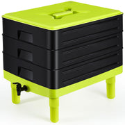 60L Large Worm Farm 3 Trays Worm Composter Bins Composting System Worm Tea V324-HO-WORMFGREEN-60L