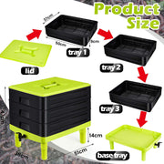 60L Large Worm Farm 3 Trays Worm Composter Bins Composting System Worm Tea V324-HO-WORMFGREEN-60L