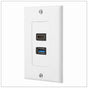 HDMI USB 3.0 Audio Stereo Pass Through Component Composite Wall Plate Panel V324-HUWP