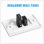 HDMI USB 3.0 Audio Stereo Pass Through Component Composite Wall Plate Panel V324-HUWP