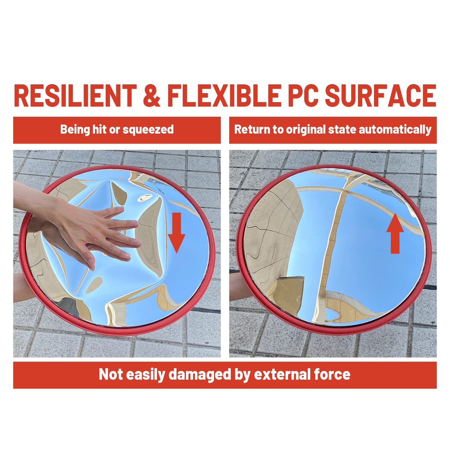 30cm Traffic Blind Spots Curved Convex Mirror Wide Angle for Driveway Warehouse Garage Security V324-IN-CURMIRROR-30CM