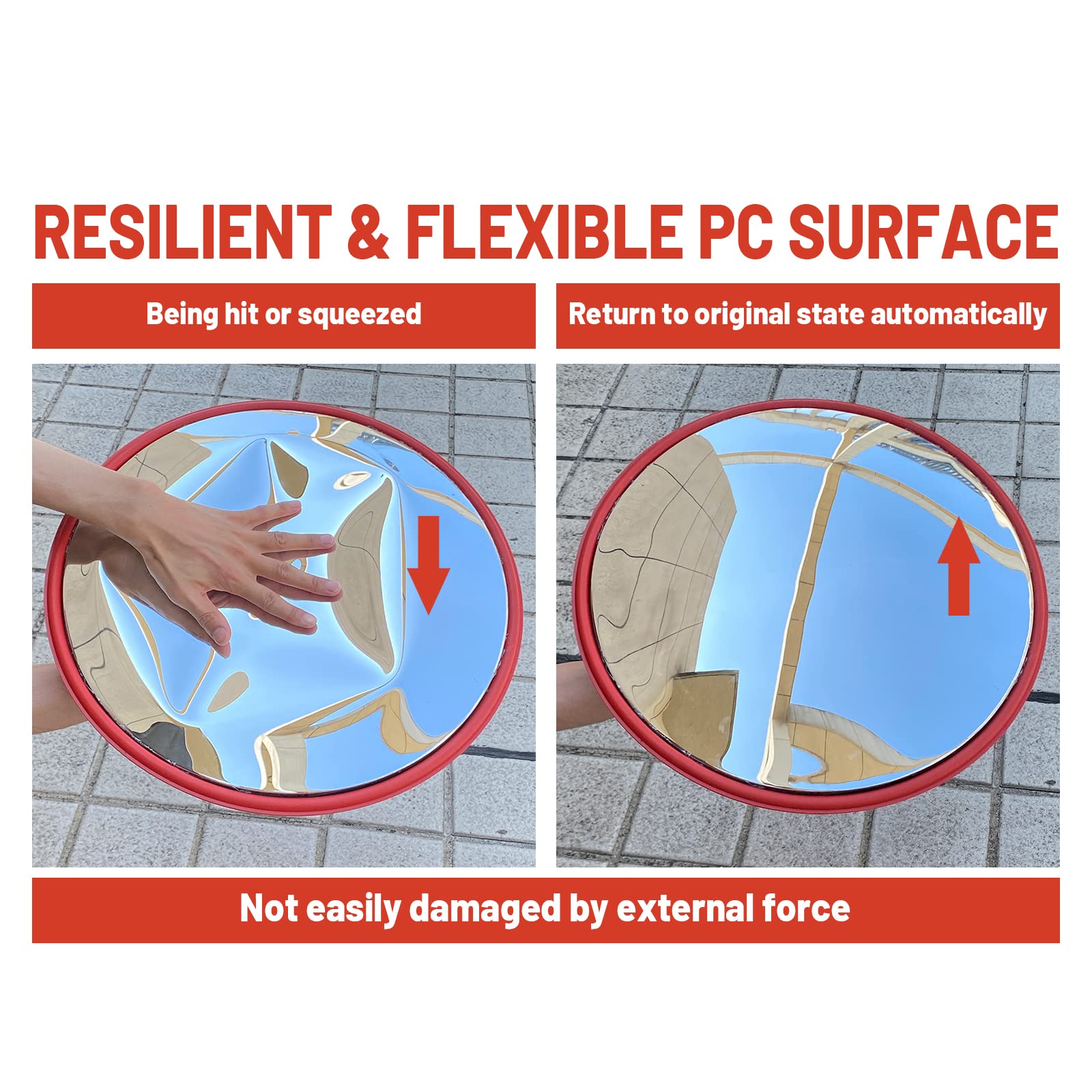 30cm Traffic Blind Spots Curved Convex Mirror Wide Angle for Driveway Warehouse Garage Security V324-IN-CURMIRROR-30CM
