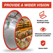 30cm Traffic Blind Spots Curved Convex Mirror Wide Angle for Driveway Warehouse Garage Security V324-IN-CURMIRROR-30CM
