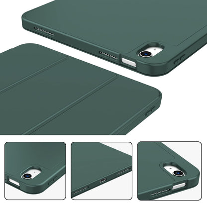 iPad 10th Case 10.9 Inch 2022 with Pencil Holder, Smart iPad Clear Case with Soft TPU Auto Wake Sleep Dark V324-IP109-TPUCLE-DGREEN