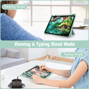 iPad 10th Case 10.9 Inch 2022 with Pencil Holder, Smart iPad Clear Case with Soft TPU Auto Wake Sleep Green V324-IP109-TPUCLE-MOCHA