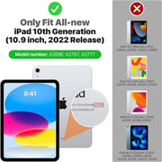 iPad 10th Case 10.9 Inch 2022 with Pencil Holder, Smart iPad Clear Case with Soft TPU Auto Wake Sleep Green V324-IP109-TPUCLE-MOCHA