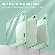 iPad 10th Case 10.9 Inch 2022 with Pencil Holder, Smart iPad Clear Case with Soft TPU Auto Wake Sleep Green V324-IP109-TPUCLE-MOCHA