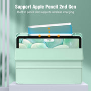 iPad 10th Case 10.9 Inch 2022 with Pencil Holder, Smart iPad Clear Case with Soft TPU Auto Wake Sleep Green V324-IP109-TPUCLE-MOCHA