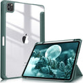 iPad Pro 11 Inch 2020-2022 Soft Tpu Smart Premium Case Auto Sleep Wake Stand Clear Cover Pencil holder Dark V324-IP11-TPUCLE-DGREEN