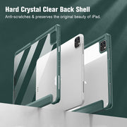 iPad Pro 11 Inch 2020-2022 Soft Tpu Smart Premium Case Auto Sleep Wake Stand Clear Cover Pencil holder Dark V324-IP11-TPUCLE-DGREEN