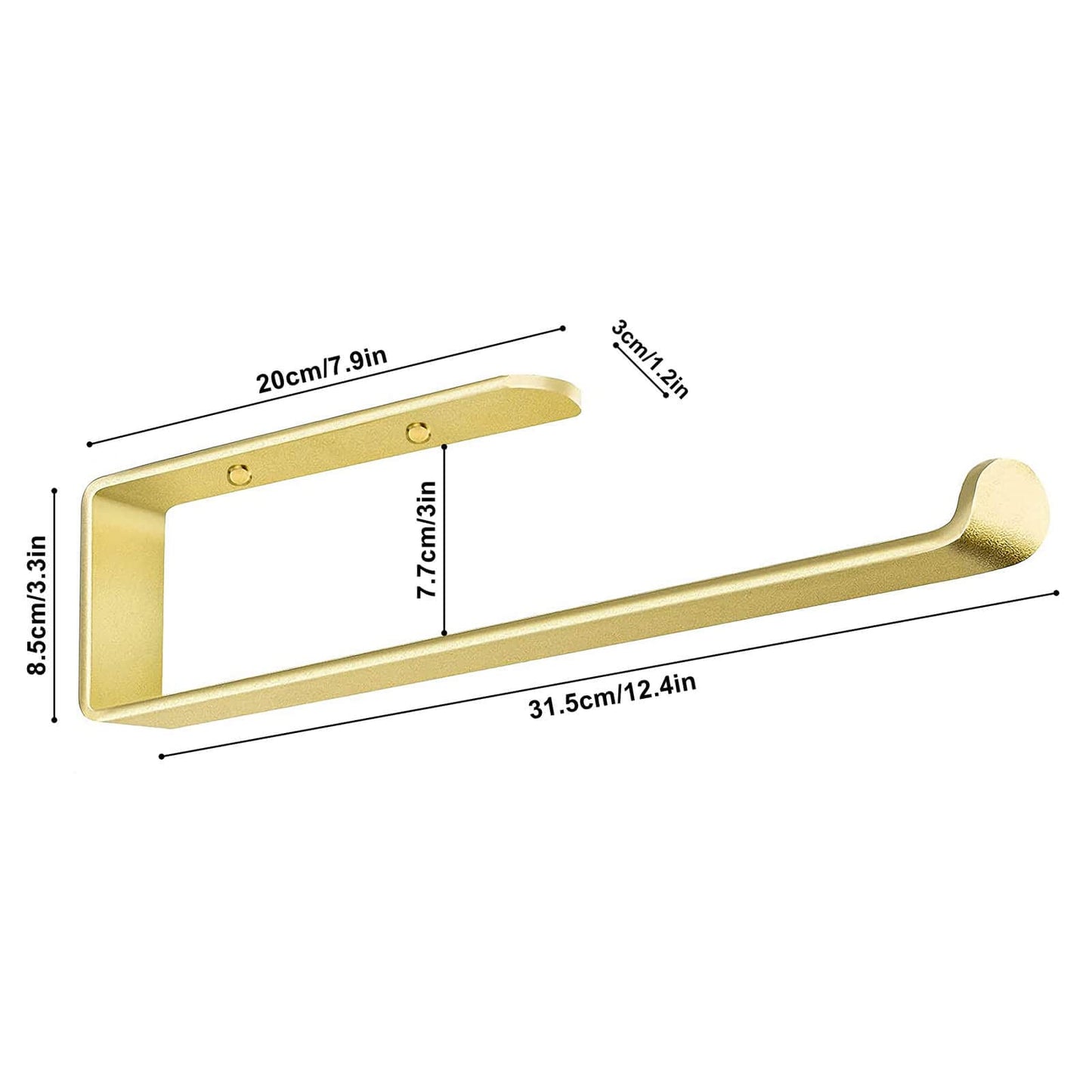 Gold Kitchen Bathroom Paper Holder Towel Holder Self Adhesive or Screw Mount 31cm V324-JWTBATHPAPRACK-31CMGD