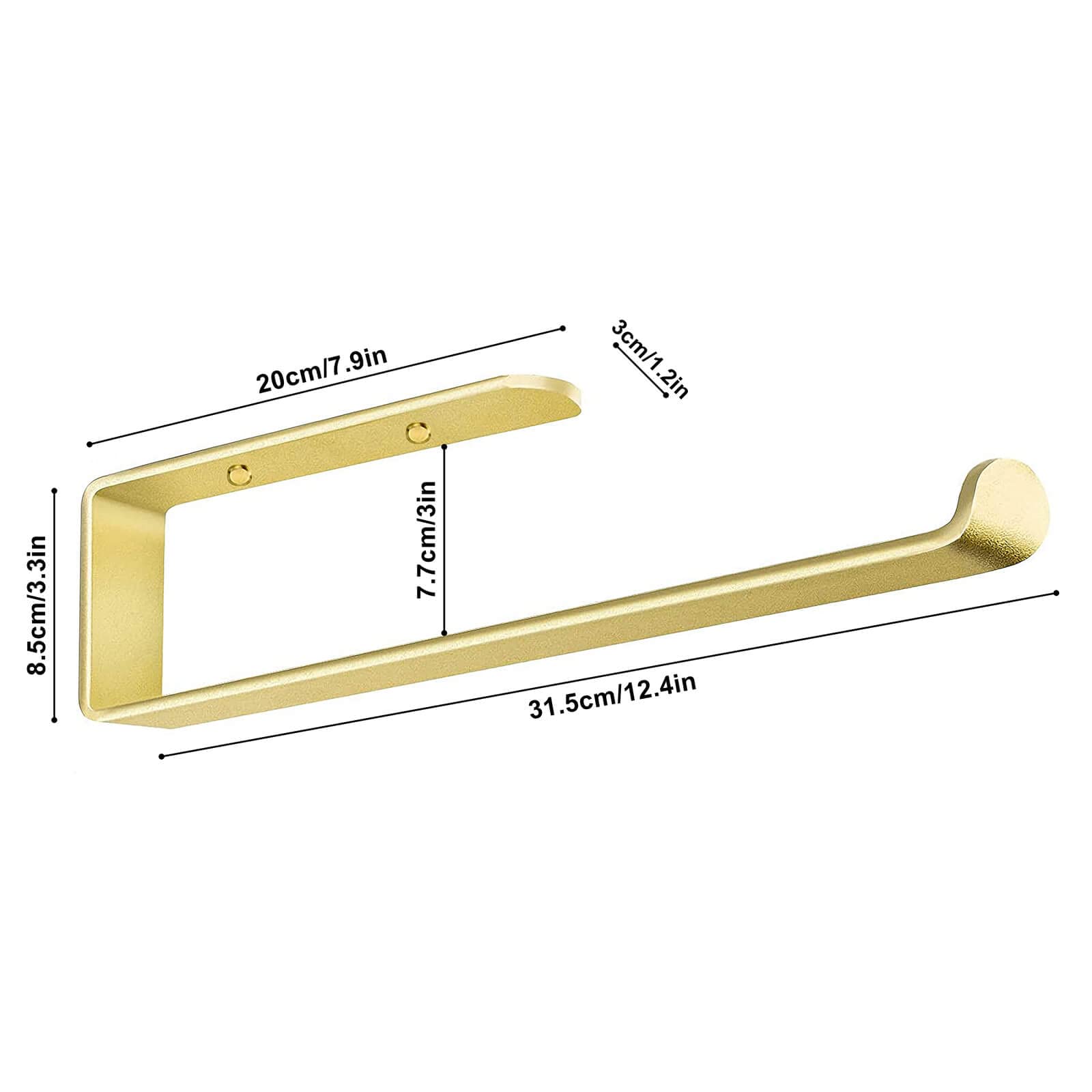 Gold Kitchen Bathroom Paper Holder Towel Holder Self Adhesive or Screw Mount 31cm V324-JWTBATHPAPRACK-31CMGD