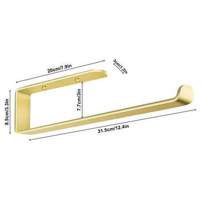 Gold Kitchen Bathroom Paper Holder Towel Holder Self Adhesive or Screw Mount 31cm V324-JWTBATHPAPRACK-31CMGD